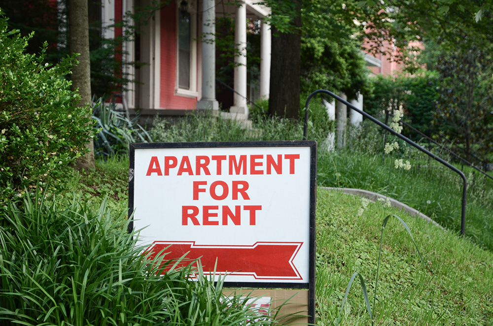Photo of "Apartment for rent" sign